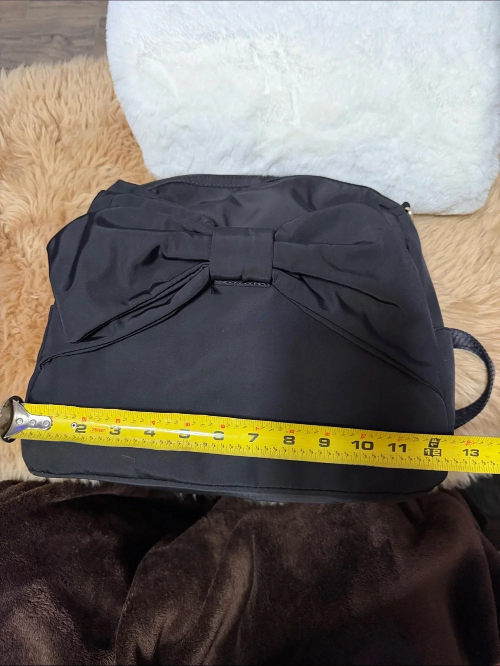 Betsy Johnson Black Bow Convertible Backpack/X Body/Shoulder NWT